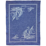 Sailboat Blue Linen & Cotton Guest Towel, 23" x 17", Set of 4 by Abbiamo Tutto Towel Abbiamo Tutto 
