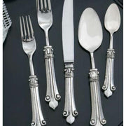 Giglio 5-Pc Pewter and Stainless Steel Flatware Place Setting by Arte Italica Flatware Arte Italica 