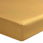 Teophile Solid Color Organic Sateen Fitted Sheet by Alexandre Turpault Bedding Alexandre Turpault Twin Gold 