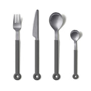 Ring 24 Piece Flatware Set and Flatware Stand by Mark Braun for Mono Germany Flatware Mono GmbH Grey 