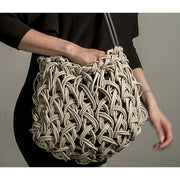 Neo53L Knitted Neoprene Rubber Handbag by Neo Design Italy Handbag Neo Design Ecru 