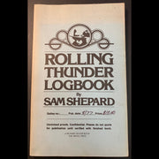 Rolling Thunder Logbook by Sam Shepard Unrevised Proof Books Amusespot 