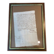 Framed Document Linlithgow Scotland 1687 Concerning Andrew Crawford, Sheriff Amusespot 