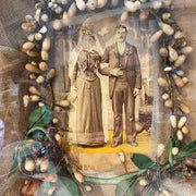 Antique Victorian Shadowbox Framed Wedding Photo with Wreath Amusespot 