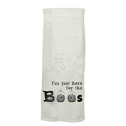 Amusing Tea or Kitchen Flour Sack Towels by Twisted Wares CLEARANCE Tea Towel Twisted Wares I'm Just Here For The Boos 