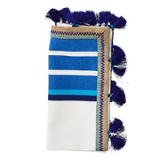 Jaipur Cotton Napkin White/Blue, set of 4 by Kim Seybert Napkins Kim Seybert Blue & White 