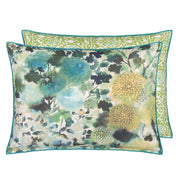 Outdoor Japonaiserie Azure 24" x 18" Rectangular Throw Pillow by Designers Guild Throw Pillows Designers Guild 