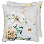 Jardin Botanique 22" x 22" Square Linen Throw Pillow by Designers Guild Throw Pillows Designers Guild Birch - White 