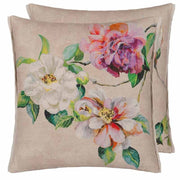 Jardin Botanique 22" x 22" Square Linen Throw Pillow by Designers Guild Throw Pillows Designers Guild Peony - Pink 