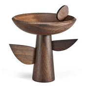 Leaf Bowl on Stand, Smoked Oak by Kelly Behun for L'Objet Decorative Bowls L'Objet 