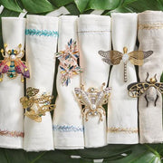 Glam Fly Napkin Rings, Set of 4 by Kim Seybert Napkin Rings Kim Seybert 