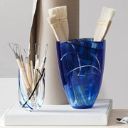 Contrast 8" Blue Vase by Anna Ehrner for Kosta Boda Vases, Bowls, & Objects Kosta Boda 