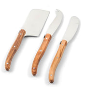 3-Piece Olivewood Cheese Knife Set in Box by Laguiole Amusespot 