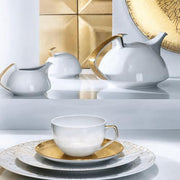TAC 02 Skin Gold Low Tea Saucer by Walter Gropius for Rosenthal Dinnerware Rosenthal 