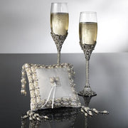 Windsor Champagne Flute Two Piece Set, Silver by Olivia Riegel Glassware Olivia Riegel 