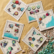 Beach Day Cocktail Napkins, Set of 6 by Kim Seybert Cocktail Napkins Kim Seybert 