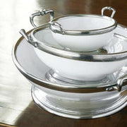 Tuscan Pewter and Ceramic Serving Bowl with Handles by Arte Italica Dinnerware Arte Italica 