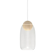 Liuku Pendant Lamp, Ball, Natural, 4.7" by Maija Puoskari for Mater Lighting Mater Pendant & Transparent Glass Shade 