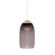 Liuku Pendant Lamp, Ball, Natural, 4.7" by Maija Puoskari for Mater Lighting Mater Pendant & Violet Gradient Glass Shade 