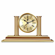 Elegant Desk Clock & Pen Holder by El Casco Clocks El Casco 23k Gold Plated 