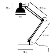 Spring Balanced 19.5" Aluminum Clamp Lamps by Midgard Lighting Midgard 
