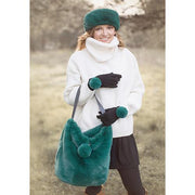 Faux Fur Shoulder Bag by Evelyne Prelonge Paris Tote Bag Evelyne Prelonge Alpine Green 