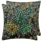 Madhya 22" x 22" Square Velvet Throw Pillow by Designers Guild Throw Pillows Designers Guild Moss 