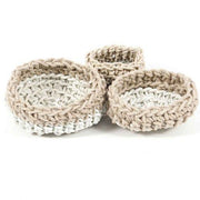 Canapa Round Neoprene Rubber and Hemp Basket, set of 3 by Neo Design Italy Baskets Neo Design 