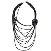 COLLROSA3 Neo Neoprene Rubber Rose Necklace by Neo Design Italy Jewelry Neo Design Black/Black 
