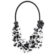 COLLROSA4 Neo Neoprene Rubber Rose Necklace by Neo Design Italy Jewelry Neo Design Black/Black 