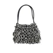 Neo53L Knitted Neoprene Rubber Handbag by Neo Design Italy Handbag Neo Design Grey/Pearl Grey/Black 