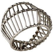 Cage 3" Brass Napkin Rings, Set of 4 by Kim Seybert Napkin Rings Kim Seybert Silver 