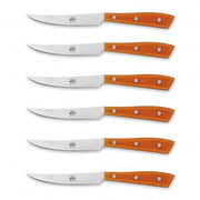 Compendio Steak Knives with Polished Blades and Lucite Handles, Set of 6 by Berti Knive Set Berti 