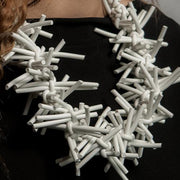 COLL02 Neo Neoprene Rubber Spikes Necklace by Neo Design Italy Jewelry Neo Design White 