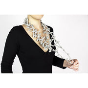 COLL140l Neo Neoprene Rubber Necklace by Neo Design Italy Jewelry Neo Design Pearl Grey 