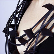 COLL125 Neo Neoprene Rubber Necklace by Neo Design Italy Jewelry Neo Design Black 