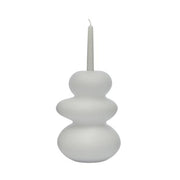 Cairn Short Glass Candle Holder, 8.5" by Pentagon Design for Nude Candleholder Nude Opal White 
