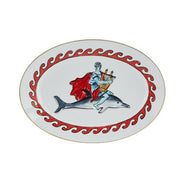 Il Viaggio di Nettuno Dolphin White Oval Flat Platter by Luke Edward Hall for Richard Ginori Dinnerware Richard Ginori 