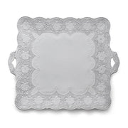 Merletto Square Platter, 13.75" with Handles by Arte Italica Dinnerware Arte Italica White 
