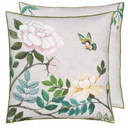 Porcelaine De Chine 22" x 22" Square Linen Throw Pillow by Designers Guild Throw Pillows Designers Guild Cameo 