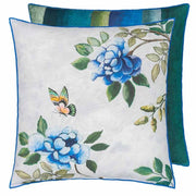 Porcelaine De Chine 22" x 22" Square Linen Throw Pillow by Designers Guild Throw Pillows Designers Guild Cobalt 