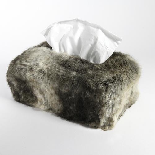 Faux Fur Tissue Box Cover, Square or Rectangle by Evelyne Prelonge