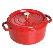 Round Cast Iron 4 qt. Round Cocotte by Staub CLEARANCE Dutch Oven Staub Cherry Red 4 qt 