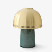 Raku Portable LED Indoor/Outdoor Table Lamp by &tradition &Tradition Blue Green & Brass 