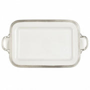 Tuscan Pewter and Ceramic Rectangular Tray with Handles, 20.75" by Arte Italica Dinnerware Arte Italica 