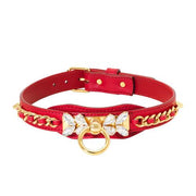 Red Calfskin Dog Collar by Olivia Riegel CLEARANCE Pets Olivia Riegel Large 