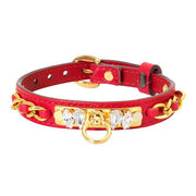 Red Calfskin Dog Collar by Olivia Riegel CLEARANCE Pets Olivia Riegel Small 