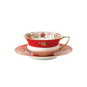 Wonderlust Tea Cup & Saucer, 5 oz, Crimson Orient by Wedgwood Dinnerware Wedgwood 