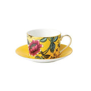 Wonderlust Tea Cup & Saucer, 5 oz, Yellow Tonquin by Wedgwood Dinnerware Wedgwood 