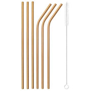 Mix & Play Straws, Set of 6 with Cleaning Brush by Sambonet Bar Tools Sambonet Copper 